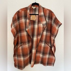 NWT Plaid Poncho